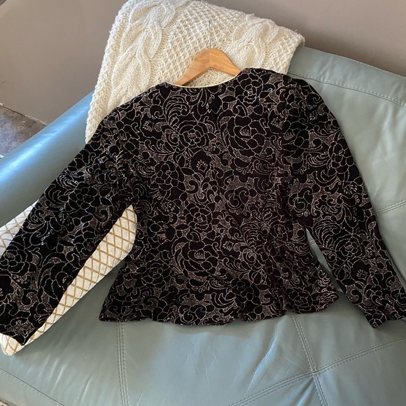 VINTAGE R&K Velvet GOLD CORD Multicolor Metallic GLITTER Evening PARTY Jacket M - Picture 10 of 16